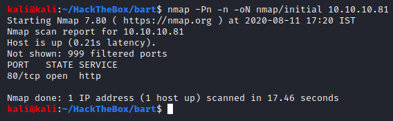 Initial Nmap Scan