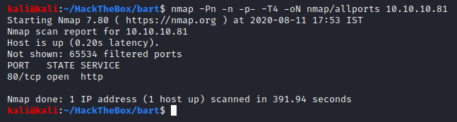 Nmap All Ports Scan