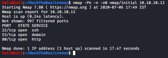 Intial Nmap Scan Result