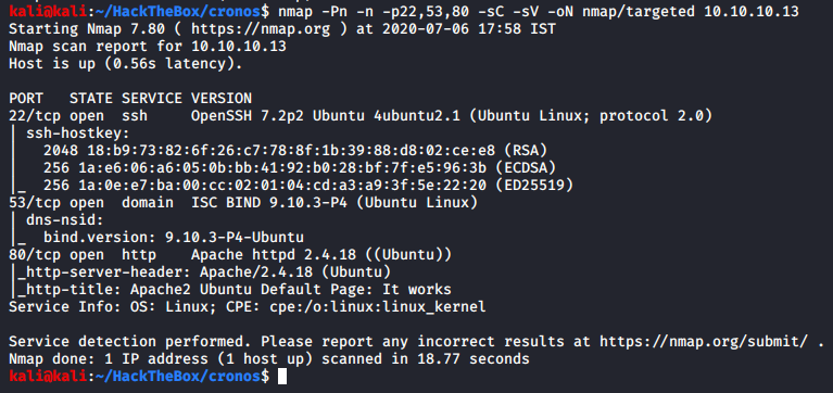 Nmap Targeted Scan