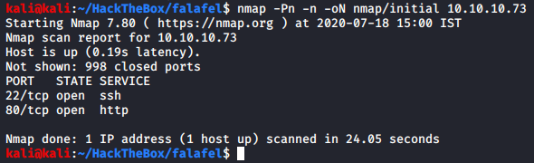 Nmap Initial Scan