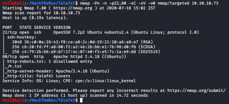 Nmap Targeted Scan