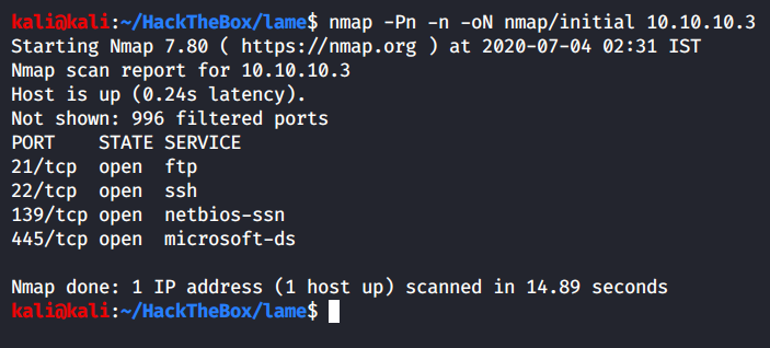 Initial Nmap Scan